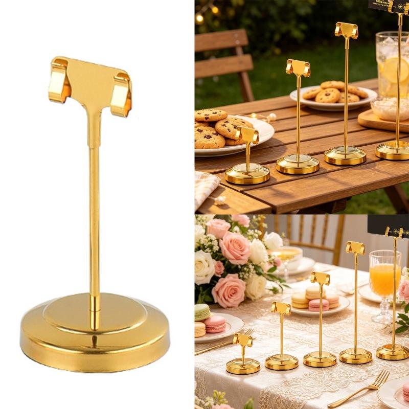 Porta Menu Rotondi in Acciaio Inossidabile Per Ristoranti ed Eventi Durevoli ed Eleganti Supporto per Cartellini in Metallo da 5 cm a 20 cm
