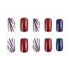 Set di Unghie Finte Glitterate per la Festa dell'Indipendenza 24 pz Mandorla Press on Nail Manicure Decorazioni per Unghie Unghie Artificiali Stick on Nail