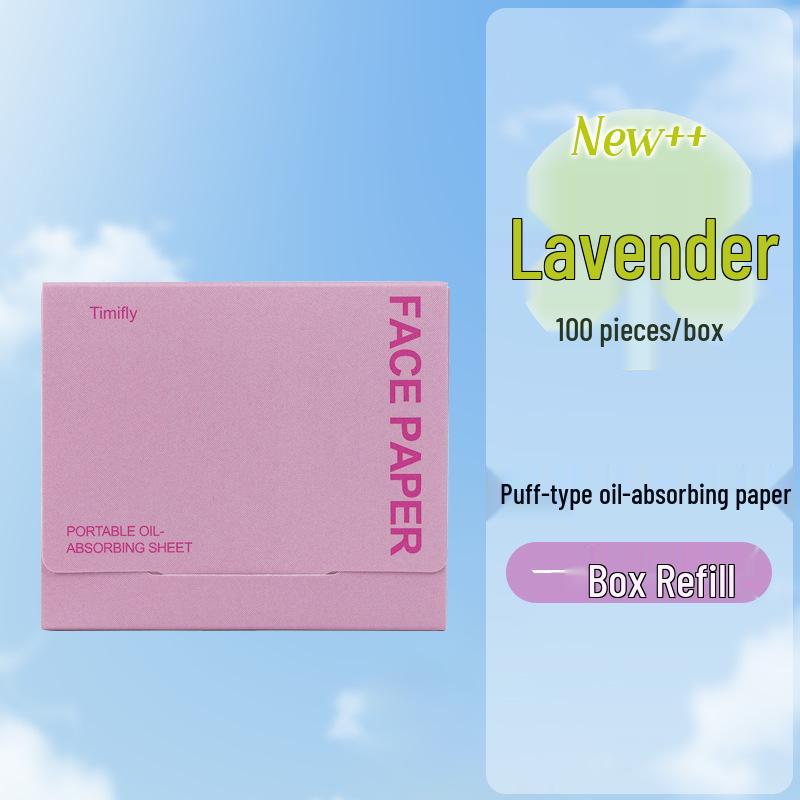 Timifly Puff-Style Oil-Absorbing Sheets with Mirror Box - 100 Sheets, Portable, Makeup-Safe