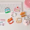 Cute Acrylic Cartoon Keychain Holder Burger Milk Cake Sandwich French Fries Shaped Decor For Bag Pendant Hook Key Hanging Gift