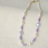 Crystal Flower Pearl Necklace