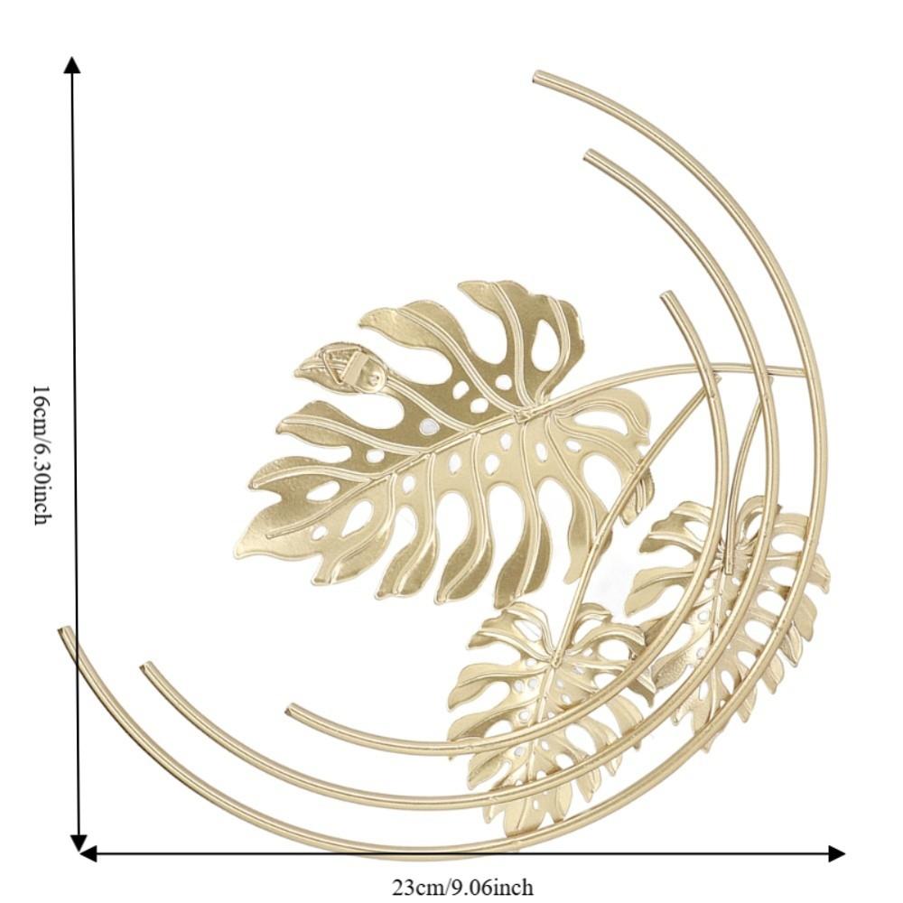 iron Golden Wall Hanging 9.06 in Iron Wall Art Metal Leaf Wall Decor  Cafe Wall Layout
