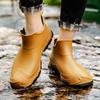 Men  Short-tube Rain Boots Outside Work Street Shoes Waterproof Boots Fashion Rain Boots Fashion Wear-resistant Plastic Shoes
