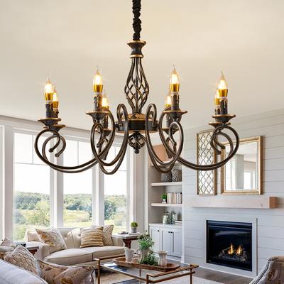 Jednoduchý venkovský obývací pokoj svítidla Retro Light Luxury Kreativní evropský styl Studovna, Lustr do ložnice
