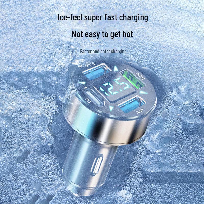 2024 Multi-Function Car Charger Head for Mobile Phones, Compatible with Apple and Huawei