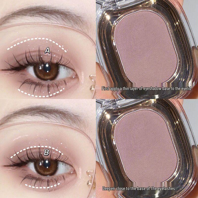 FAICCIA Smoky Pink Single Eyeshadow - Reduces Puffiness, Sheer Nude Makeup, Macaron Gray Shade #221