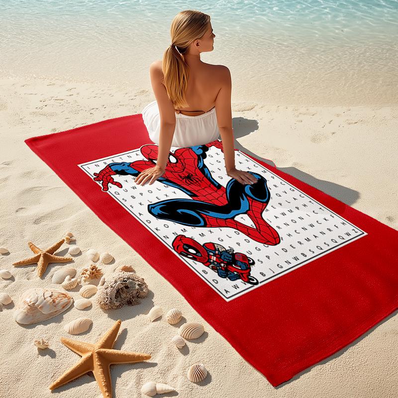 Spider-Man beach towel Outdoor camping Beach towel for vacation swim Outdoor pool Absorbent bath towel