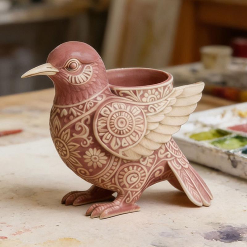 Multipurpose Silicone Mould For Handmade Concrete Flower Pots And Charm Resin Decoration Items In Bird Designs