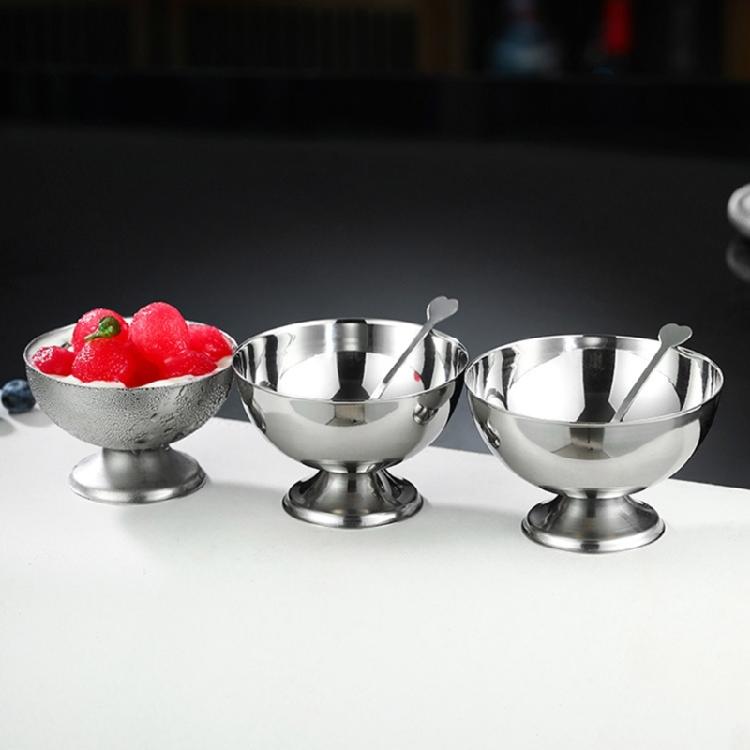 Family Kitchen Essential Nonrust Steel Salad Ice Creams Serving Bowl Sturdy Easy Washing Portable Multipurpose