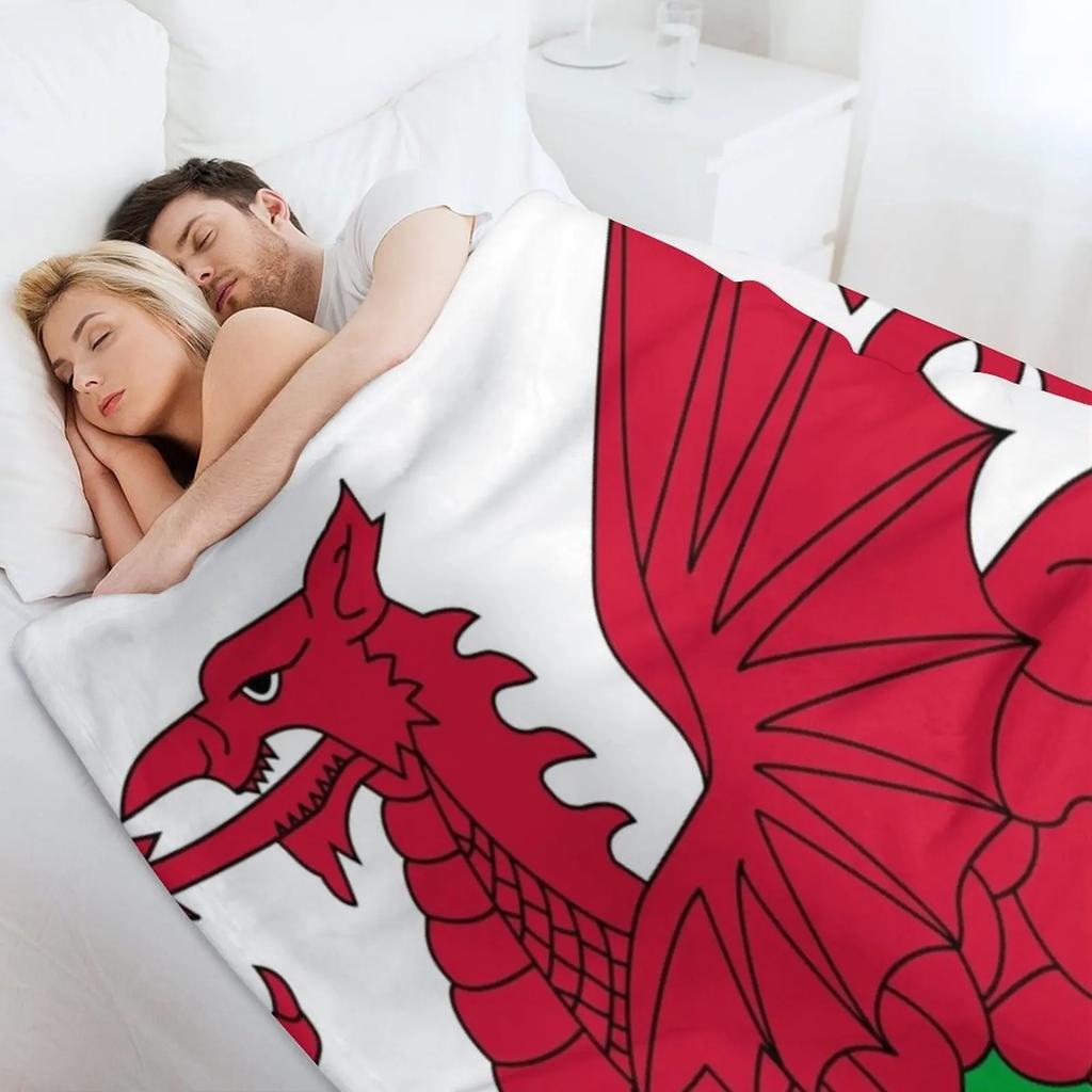 Welsh Flag - Wales Red Dragon Throw Blanket Fluffy Cozy Throw Blanket for Home Decor