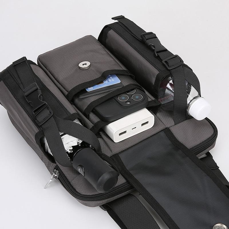 Men Crossbody Bag Single Shoulder Bags Big Capacity Storage Bag Fashion Multi-Pockets Outdoor Cup Bag