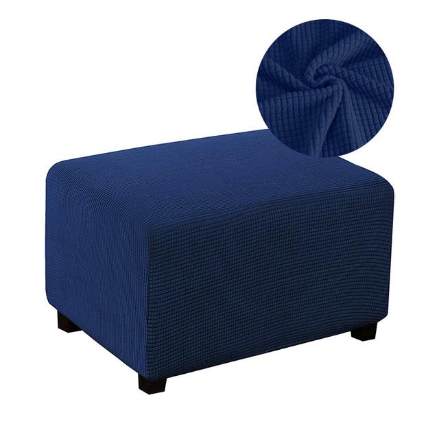 

2 размера чехол для подставки для ног из жаккардовой ткани, чехол для подставки для ног, гибкая защита мебели, съемный чехол для пуфика для дома L Size тёмно-синий