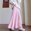 2025 Autumn/Winter Women's A-line Pleated Knit Skirt - Long, Simple, Big Hem Umbrella Design
