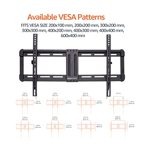 Amazon Basics TV Wall Mount with Tilt and Leveling Post, Fits 32-86 Inches, Black