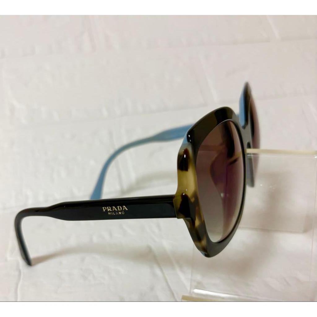Used Excellent Condition PRADA Sunglasses/eyeglasses, Tortoiseshell Pattern, Black/blue, SPR16U-F, Purchased At Daimaru Fukuoka.
