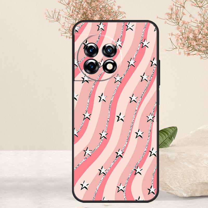 

preppy stars lightning pink Case For OnePlus 15 13 12 11 13T 13R 15R 10R 10T 8T 9 10 Pro Nord 5 CE 4 3 Lite N20 N30 Cover OnePlus Nord 5