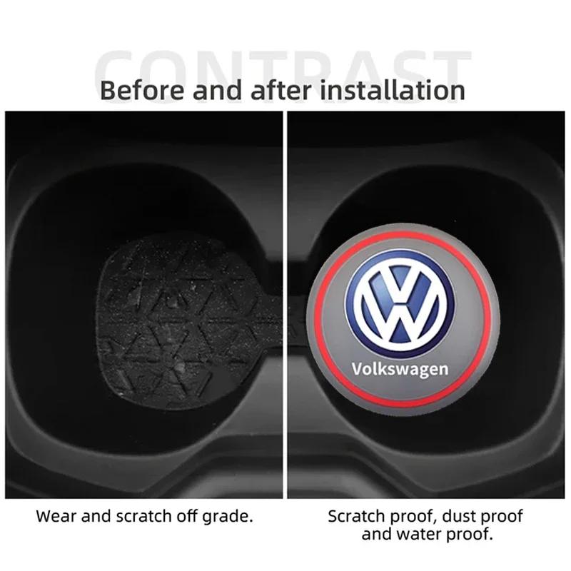 Hijk1 ·Car Internal Accessories Coaster Water Cup Bottle Holder Anti-slip Pad Mat Waterproof For VW Golf GTI Tiguan Jetta Passat Polo