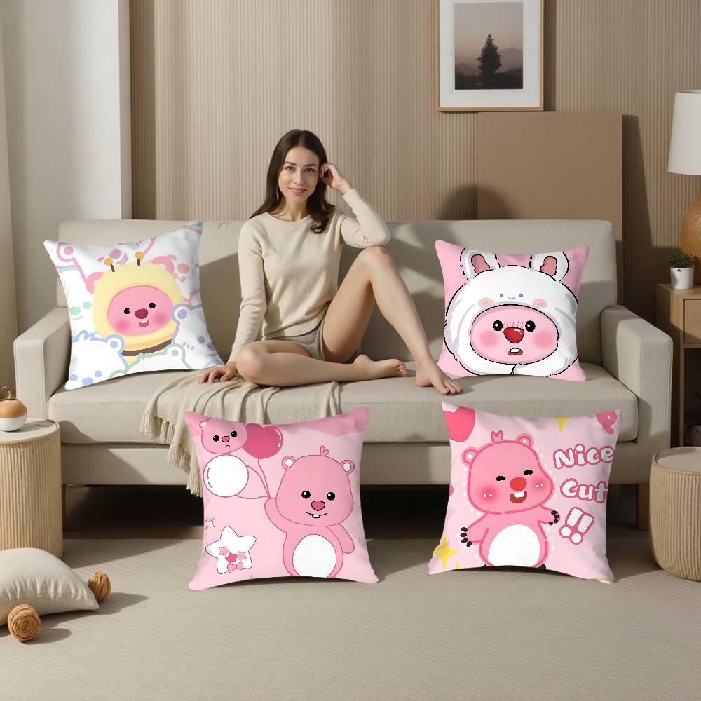 Custom Zanmang L-Loopy Throw Pillow Case Plush Fabric Soft Double Sided Print Home Sofa High Quality Cushion Cover Throw