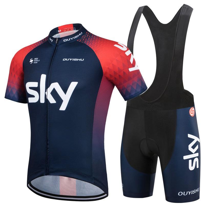 Set Tricou și Pantaloni Scurți cu Bretele pentru Ciclism Bărbați Uscare Rapidă Respirabil Echipament Bicicletă de Șosea Călărește