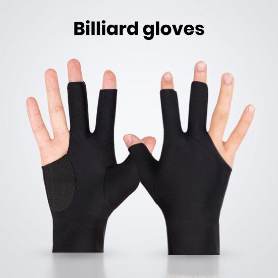1Pc 3-Finger Billiards Glove Anti-slip Sweat-absorbing Breathable Men Women Right Hand Snooker Cue Sport