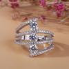 Elegant AAA Zircon Micro Paved Engagement Ring for Women Twisted Round Diamond Fashion Jewelry