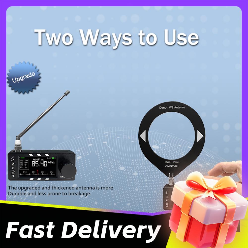 Portable AM FM Radio AMNVOLT V4 ATS MINI SI4732 All Band DSP Radio FM/AM/SSB/LSB/USB Receiver Built-in Headphone Amplifier