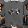 Men's T-Shirt with Unique Bicycle Record Design Breathable Polyester Crew Neck Short Sleeve Men Clothing