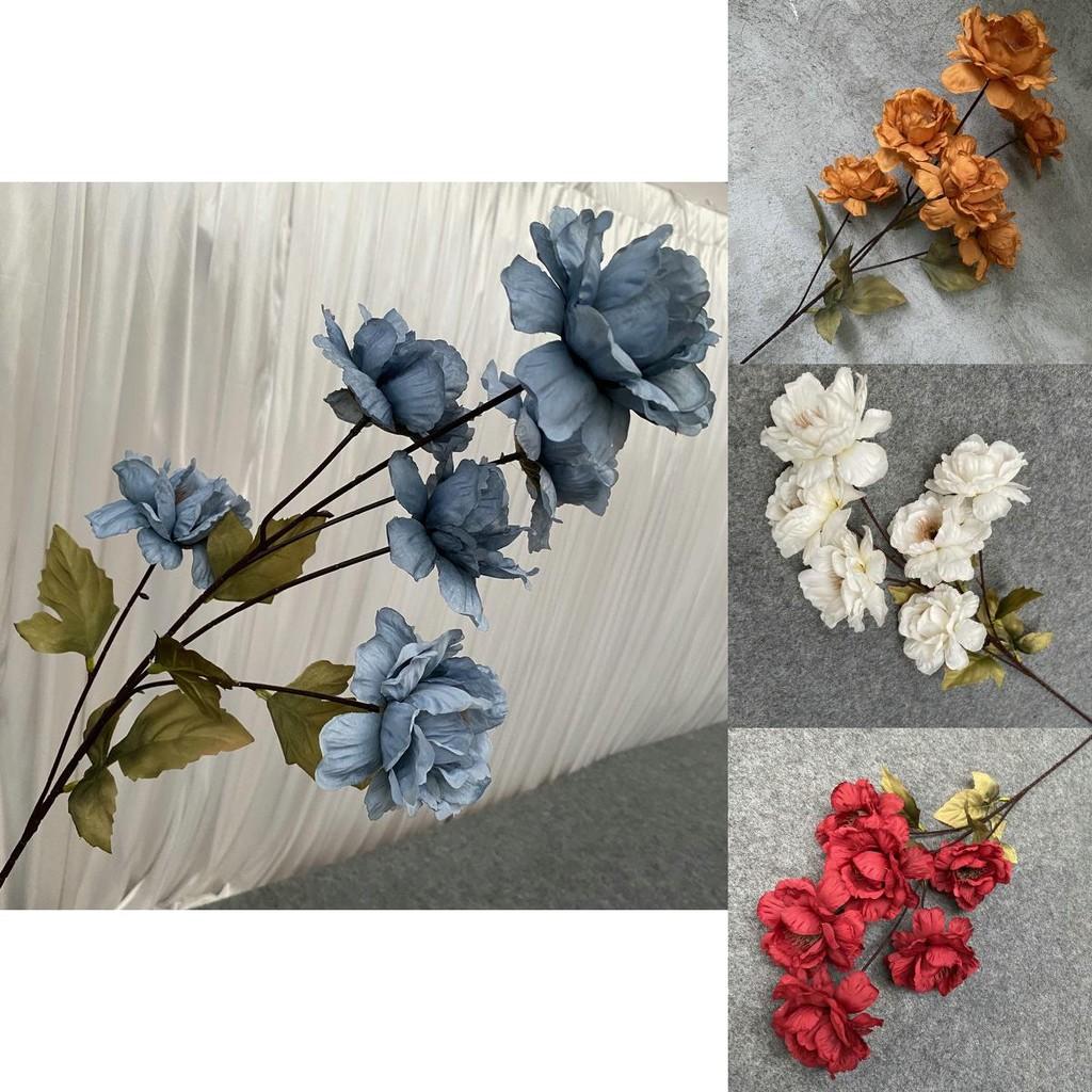 Artificial Peony Flower Bouquet For Home Decor With Vase For Living Room Dining Room