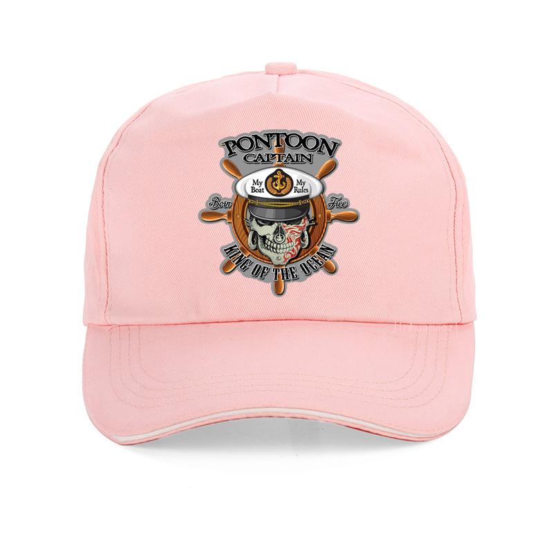 Pontoon Captain Skull Cap for Unisex Humorous 100 Cotton Unisex Baseball Cap Fashion Pop Snapback Hats Gorro Casquette