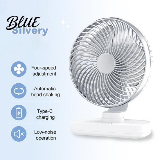 Compact Cooling Device Portable Desk Fan Small Air Circulating 3 Speed Quiet Personal Fan Adjustable Tilt Head Table for Office Dorm Kitchen