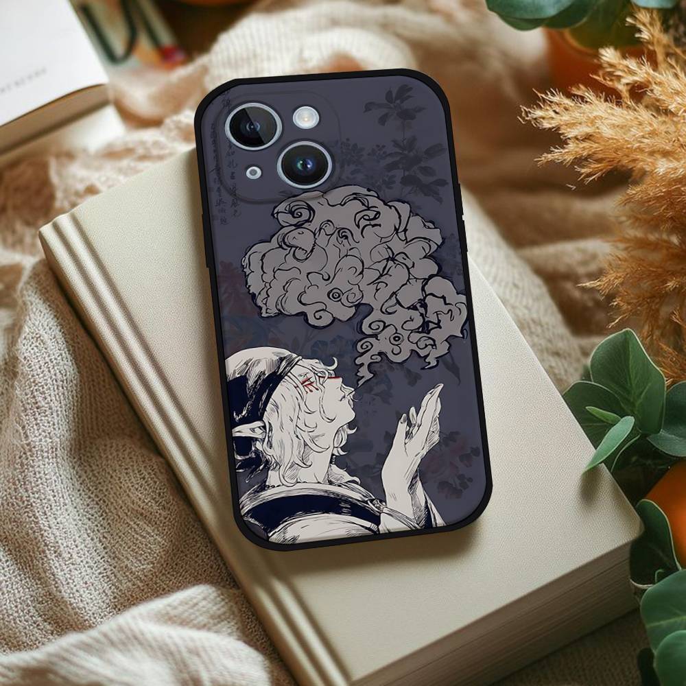 Anime Mononoke Kusuriuri Phone Case For IPhone 1716 15 14 13 Pro Max 11 12 Mini X Xs XR Black Silicone Cover