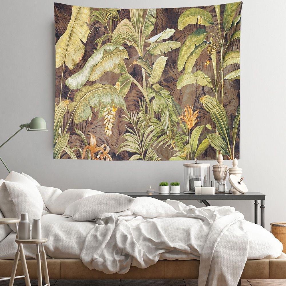 

Настенная картина для общежития, Настенное полотно с зелеными растениями, Печатный гобелен, Фоновое полотно для гостиной, Картина для украшения дома, спальни, Комнатный гобелен 150 * 100cm