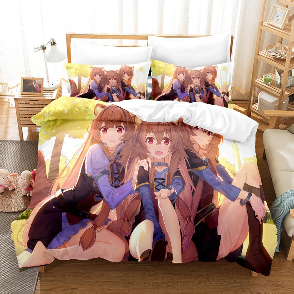 Raphtalia The Rising Of The Shield Hero Poster Duvet Cover Set With 2 Pillowcases Popular Isekai Anime Home Textile