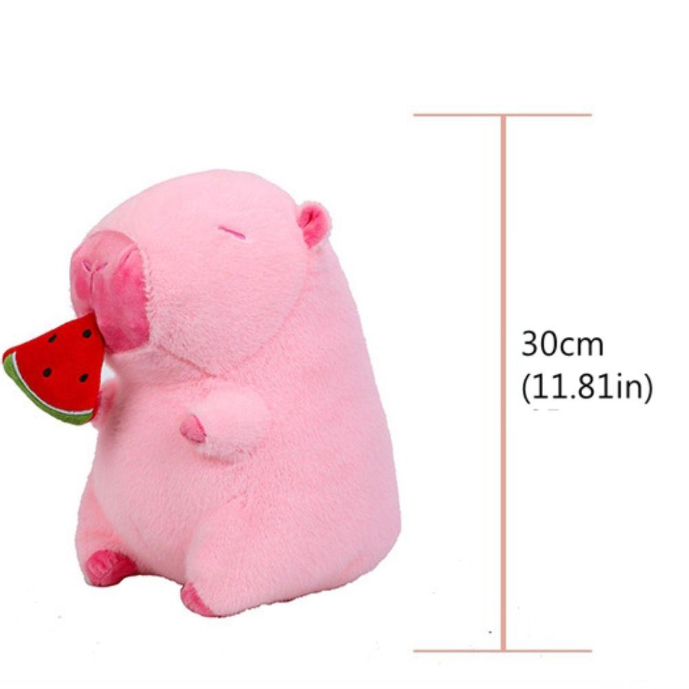 Cute Doll Pink Watermelon Capibara Plush Doll Simulation Capibara Anime Fluffty Toy  Home Decor