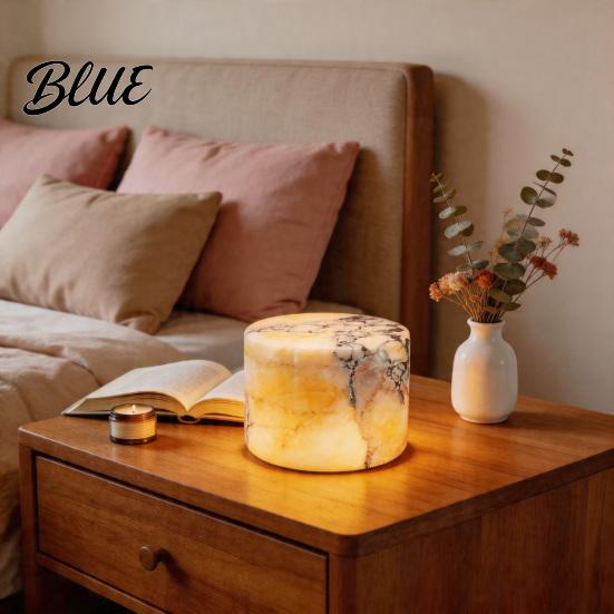LED Cordless Night Light Marble Portable Touch Bedside Table Lamp Adjustable Lighting Modes Rechargeable Ambient for Bedroom Office Desk