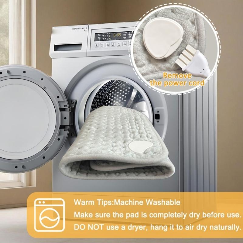 Heated Blanket 6 Adjustable Heat Levels 110V Auto Shut Off Timer Soft Fabric For Home Office Use