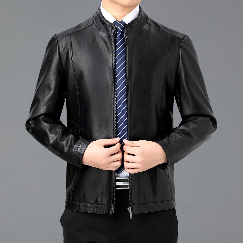 High-end Spring and Autumn New Genuine Leather Jacket Men's Stand-up Collar Sheepskin Jacket Short Slim Casual Jacket