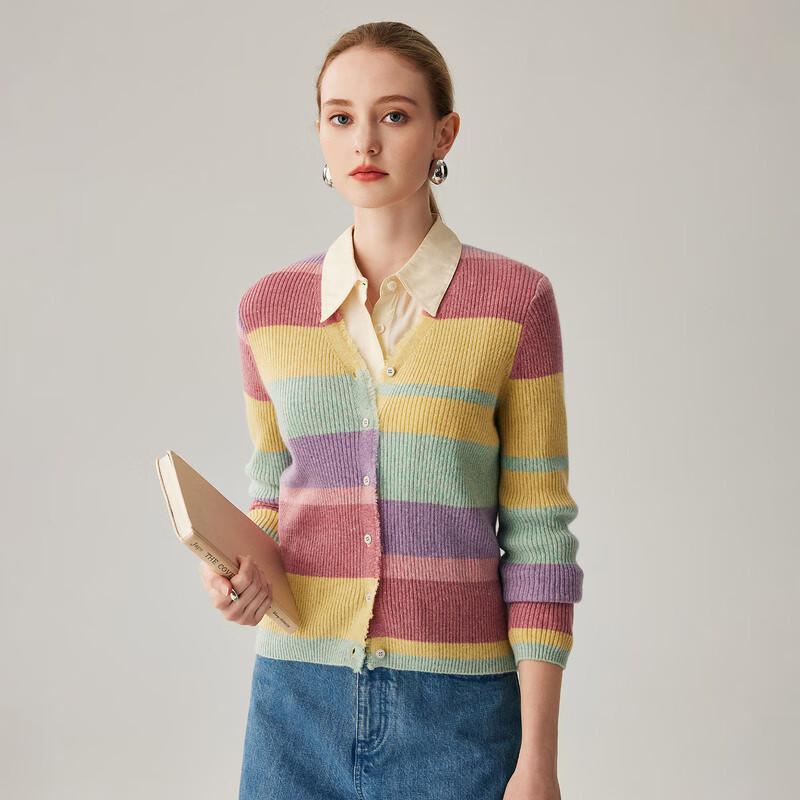 Zhaojun Women's Dopamine Brushed Cashmere V-Neck Cardigan