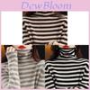 Urban Style Striped Knit Sweater For Women With Thickened High Neck For Fall Winter