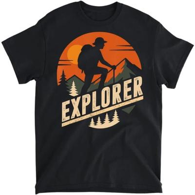 Explore More Trekking Mountains Camping Funny Explorer Hiker T-Shirt, Tank Top, Long Sleeve, Sweatshirt, Hoodie Men Women Kids Made In Canada Black