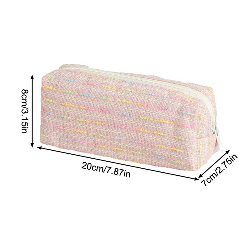 Pencil Case Pouch, Cute Pencil Case With Versatile Colorful Lines And Large Capacity Storage Bag