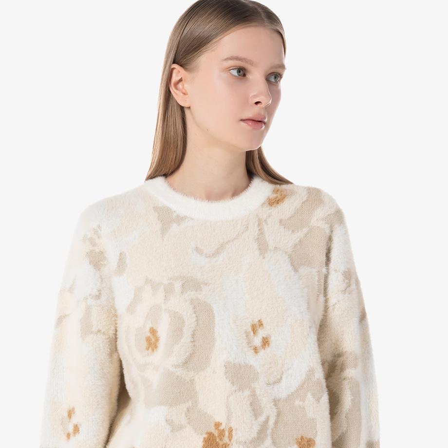 Lacoste Women's Flower Jacquard Intarsia Sweater AF2587-54NID2