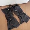 Harajuku Cargo Leg Cover with Adjustable Drawstring Motorcycle Punk Baggy Footless Socks Leg Warmer Gaiters for Women