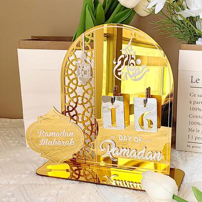 Ramadan Countdown-Kalender Acryl Eid Mubarak Ornament Ramadan Dekoration 2025 Für Home Islamischen Muslimischen Party Dekoration Geschenke