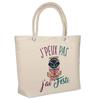 Sac de plage - PLANETEE - Festi J'peux pas - Coton - Beige - Grande contenance