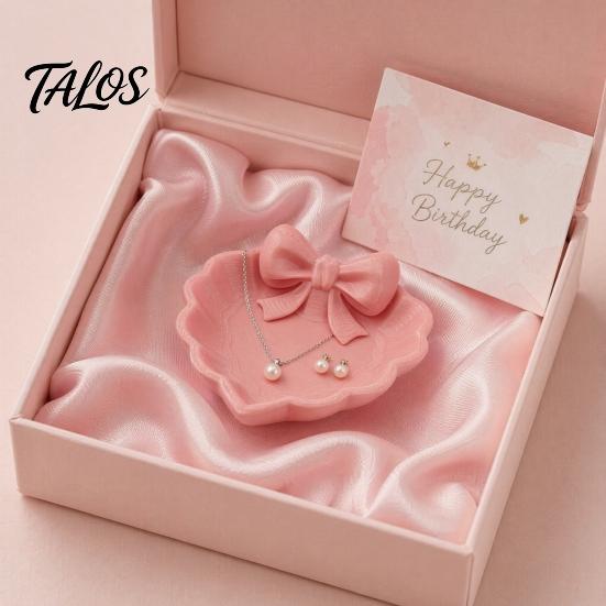 Small Item Storage Tray 3D Printed Bow Jewelry Tray, Heart Shape Ring Dish, Entryway Table Trays, Hair Tie Organizer Decorative Trinket for