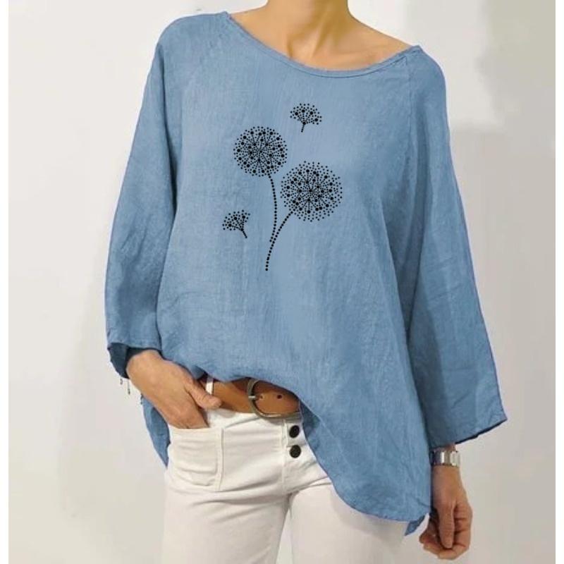 IHUASU Women's Fashion Casual Long Sleeve O-Neck Blouses & Shirts Elegant