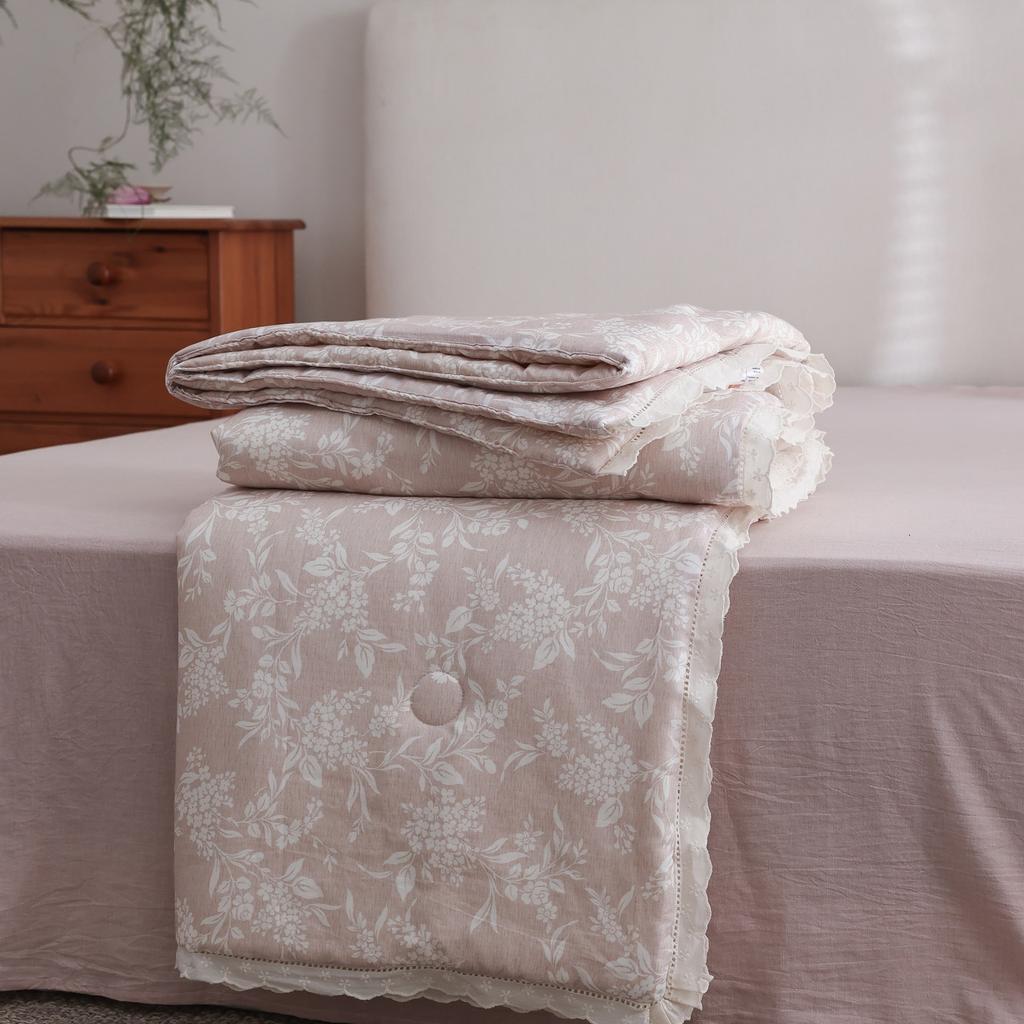 2026 New Lace Style Cotton Double-layer Yarn Soybean Fiber Summer Quilt