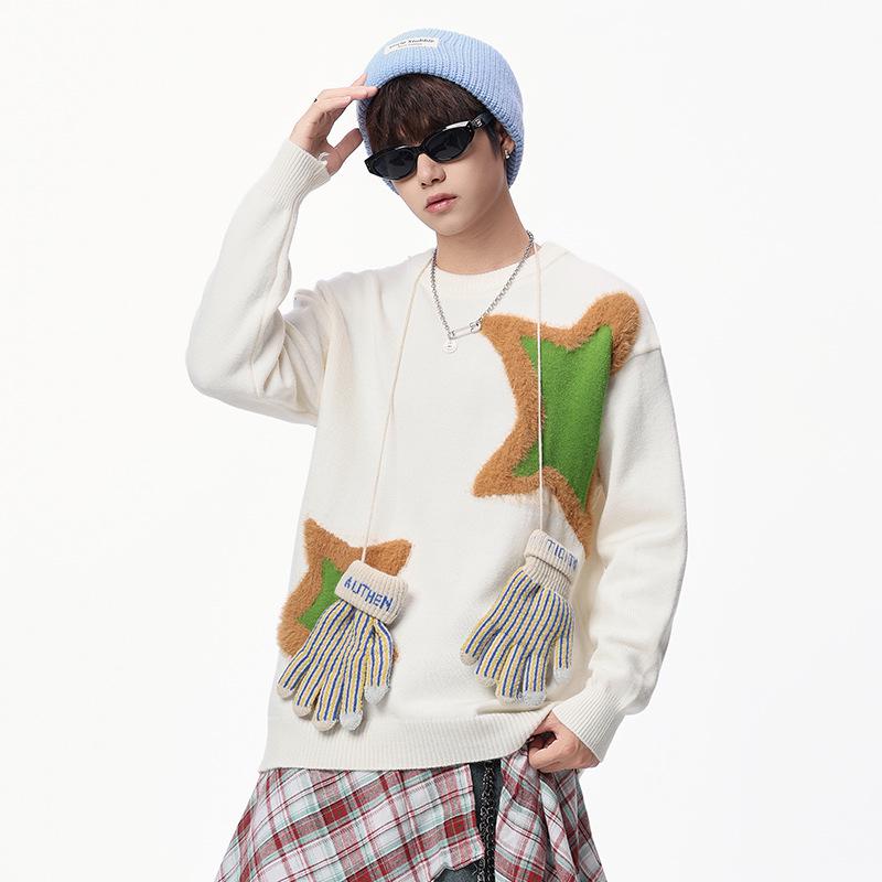 Unisex Thickened Knitted Round Neck Sweater with Velvet Lining - Casual, Warm & Fitted Outerwear XL