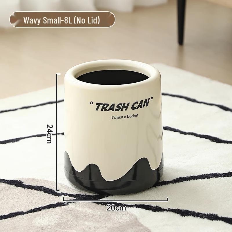 

Мусорное ведро большой вместимости в кремовом стиле с крышкой - Милое, нажимного типа для гостиной и спальни